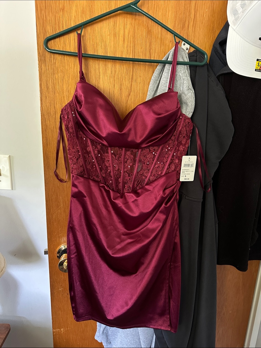 Windsor Wine Satin & Lace Chemise